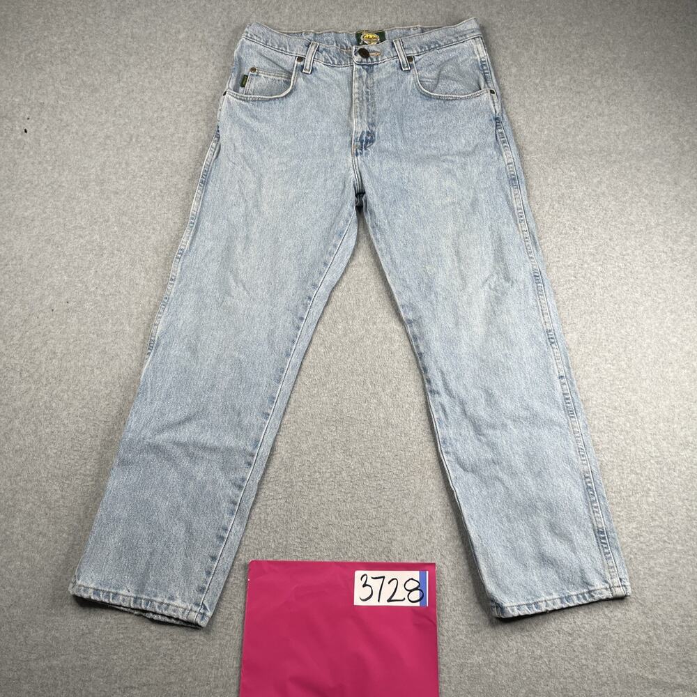 Cabela's Pants Jeans Mens 34x29 Light Blue Denim Pockets *33.5x27.5